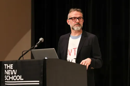 Massimo Bottura at a New School Zero Waste event.