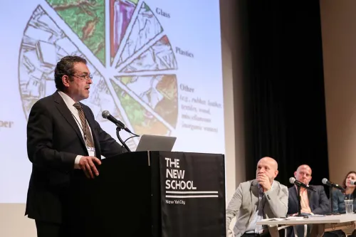 A presentation during the zero waste food event.