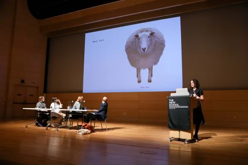A presentation during the zero waste food event.