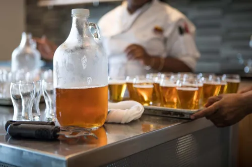 Beer served during the zero waste event.
