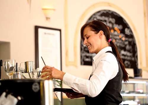 A server at a restaurant.