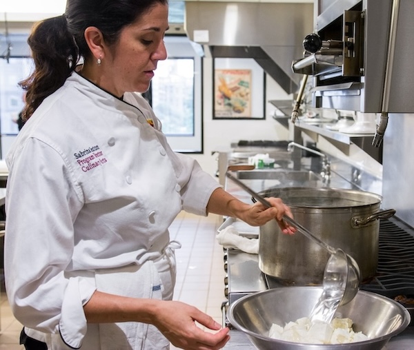 Chef Sabrina Sexton cooking.