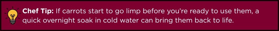 Chef tip on bringing limp carrots back to life.
