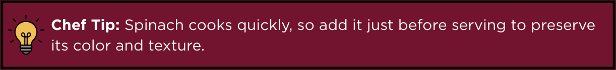 Spinach Chef Tip 