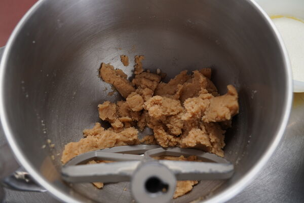 Cookie dough in mixer