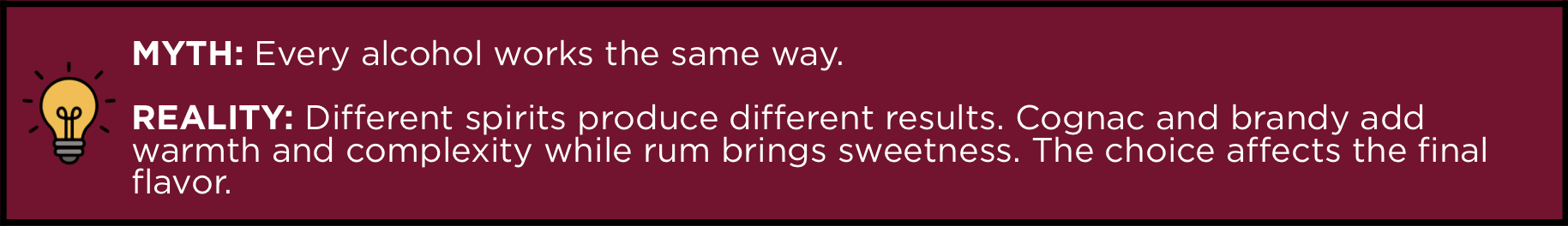 A simple yellow lightbulb icon is positioned to the left of the text against a dark red background.