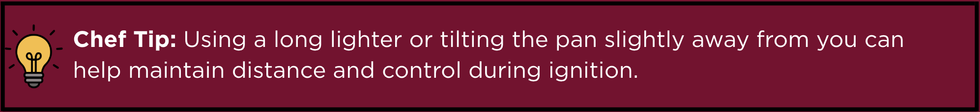 Flambe safety tip graphic 