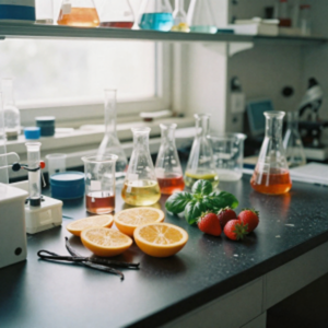 Food in a lab. Food science. 