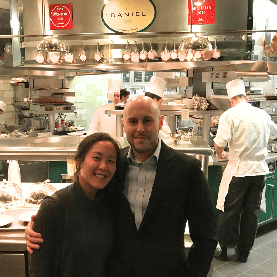 ICE alum James Durazzo and his wife in a market setting. 