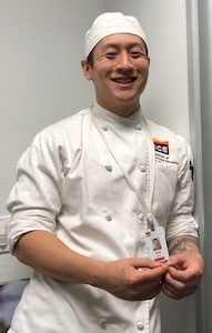 ICE alum Keita Suzuki in chef whites at the LA campus.