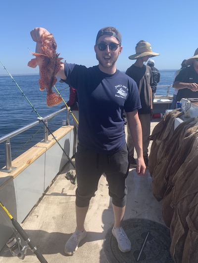 Brandon fishing in Santa Monica in 2019