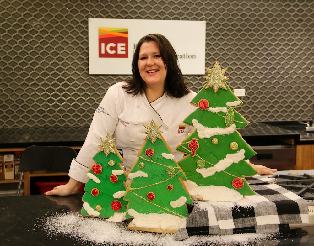 Chef Penny with her Christmas tree cookies