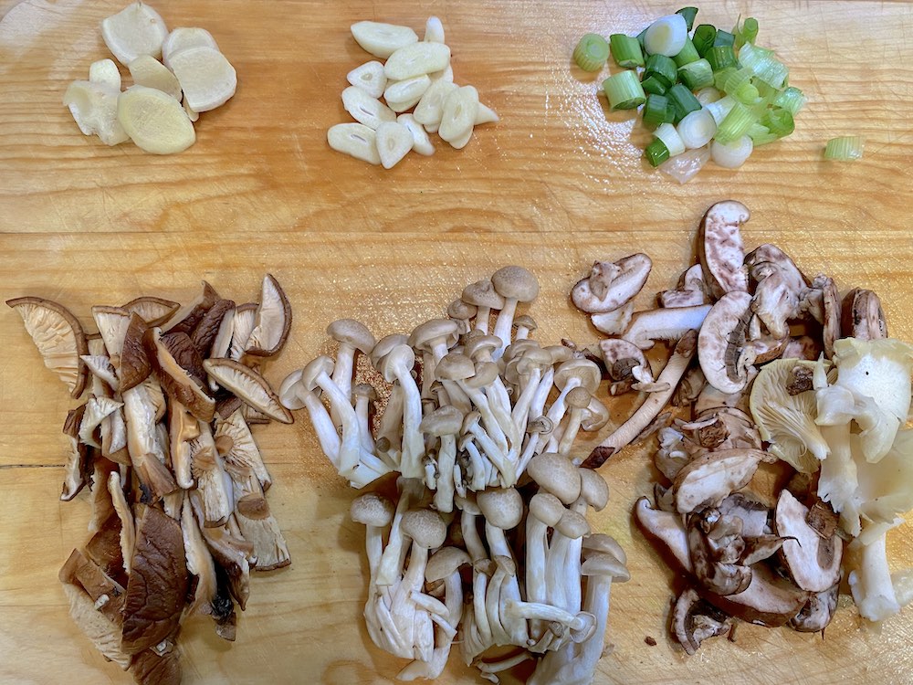 chopped mushrooms for marinade