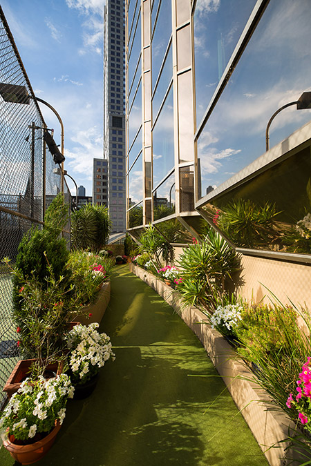 The Grand Hyatt Melbourne composts the property's food scraps for fertilizer used on its rooftop garden.