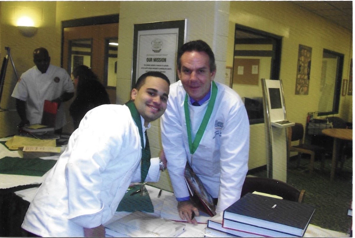 Young Chef Kelvin with iconic Chef Thomas Keller.
