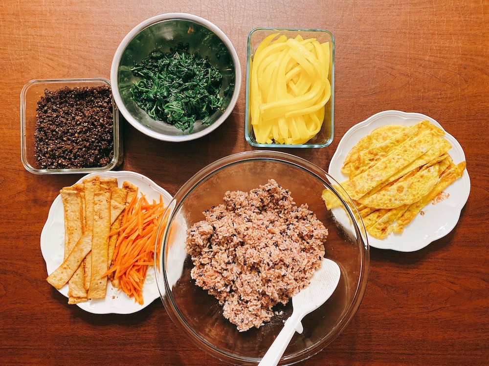 Kimbap ingredients