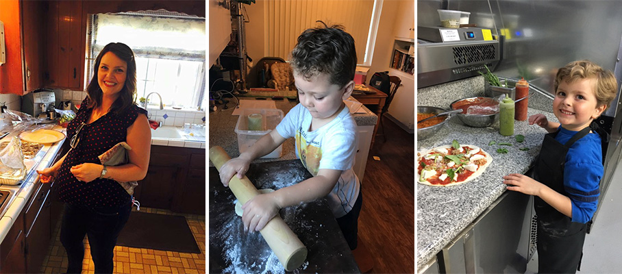 Chef-instructor Mette Williams was pregnant while working in a professional kitchen. Now her two boys help in the kitchen at home.