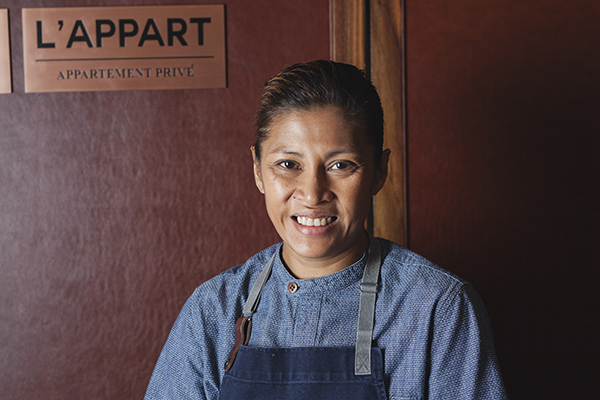 Mina Pizarro (Pastry, '02) is the pastry chef at Michelin-starred L'Appart.