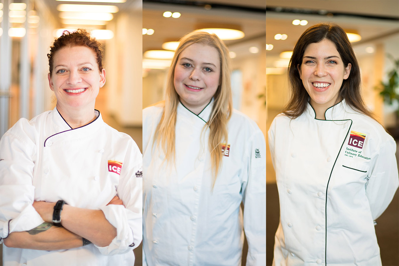 Chef-instructors Barbara Rich, Olivia Roszkowski and Ann Nunziata teach career training classes at ICE.