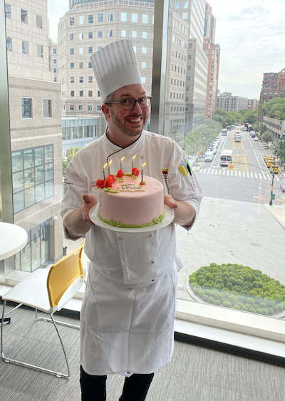 Chef Jürgen with a birthday cake