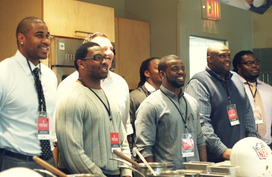 21 current and past NFL players attended the Culinary and Hospitality Management Workshop.