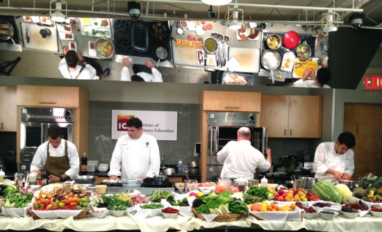 The four chefs face-off in ICE's teaching kitchens.
