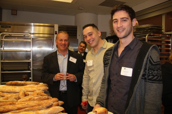 Recent grad Estaban Zamot chats with ICE President Rick Smilow and Bar Mono Chef de Cuisine, Anthony Sasso, at an alumni event.