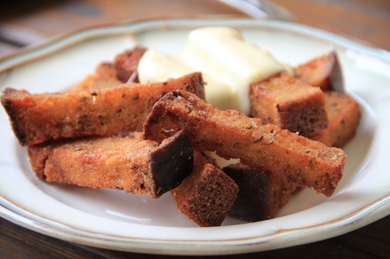  "Kepta Duona"—fried bread, often eaten as a snack with Lithuanian beer