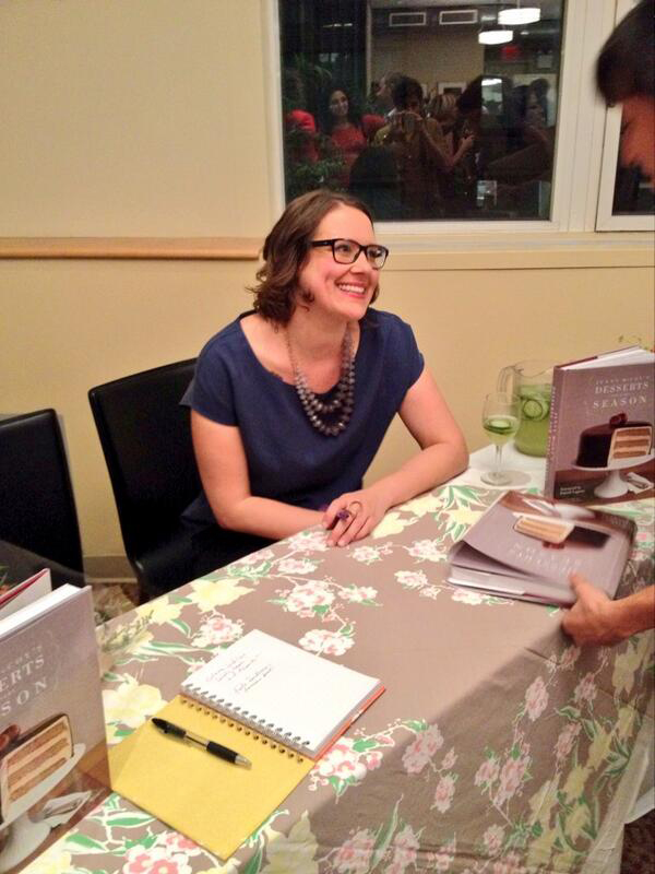Jenny McCoy at the launch of her most recent cookbook, Desserts for Every Season