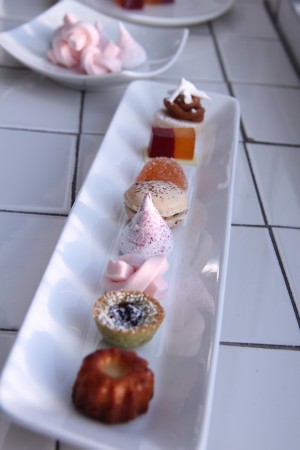 Plated petit fours made by culinary students in New York