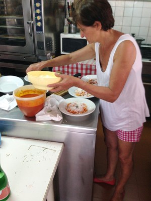 Preparing "Pasta alla Nonna"  in a rustic Puglian kitchen