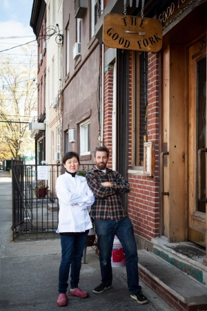 Chef Sohui Kim with her husband and business partner, Ben Schneider.