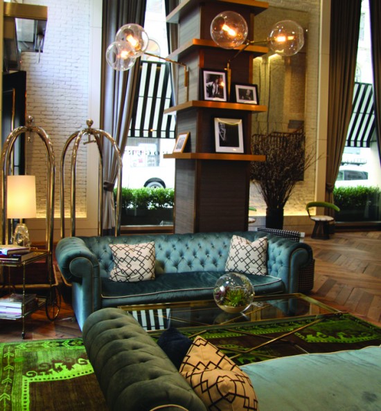 Blue and green make calming decor for a lobby, but aren't the best choices to stoke the appetite.