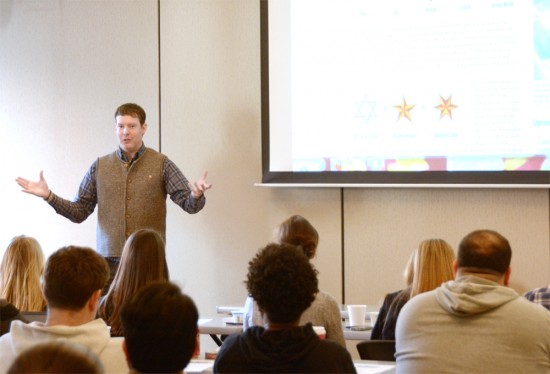 Shane Welch from Sixpoint shares expert beverage insights with ICE students.