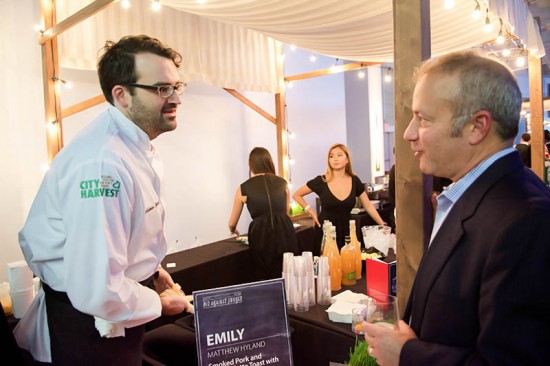 ICE President Rick Smilow (right) greets Matthew at the 2014 City Harvest Bid Against Hunger, where Emily was one of the featured restaurants.
