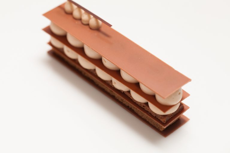 milk chocolate praline is an example of how architecture and pastry work together