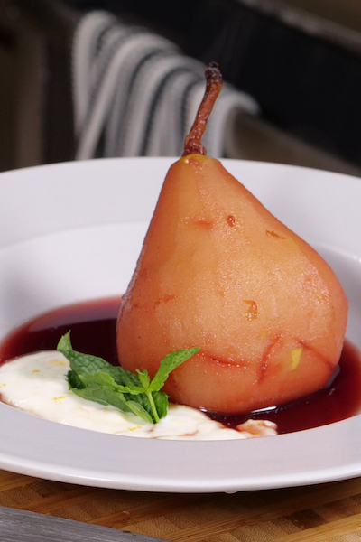 Pear and pomegranate dish