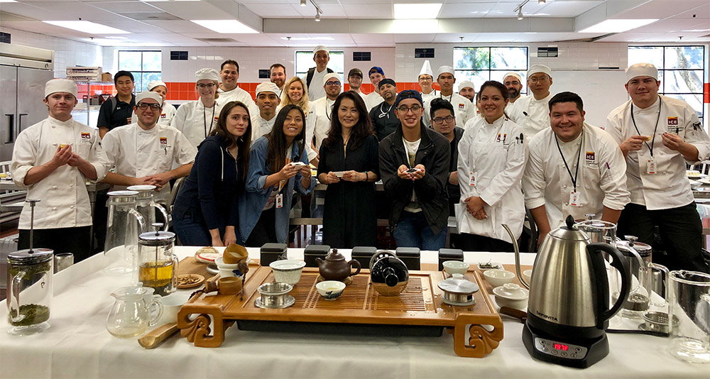 Yoon Hee Kim led a tea tasting with ICE students in LA.
