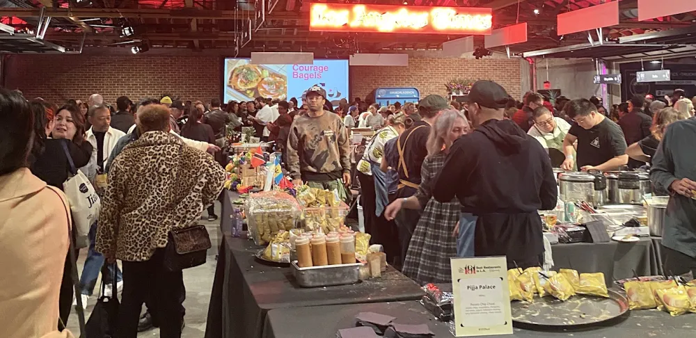 A crowd gathers at the Los Angeles Times' 101 Best Restaurants in LA party
