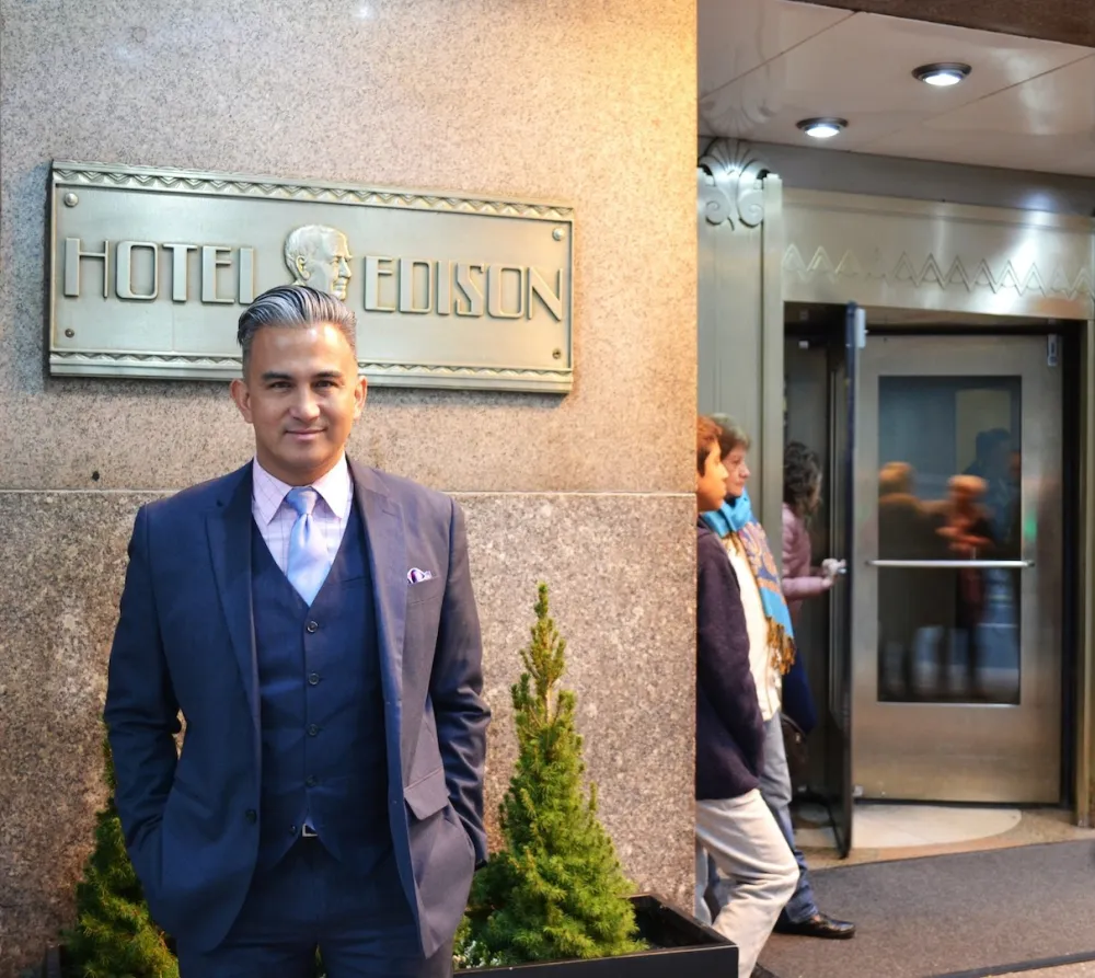 Rommel Gopez outside Hotel Edison