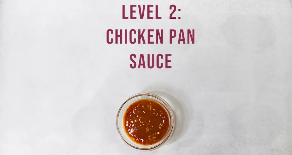 Small bowl of chicken pan sauce.