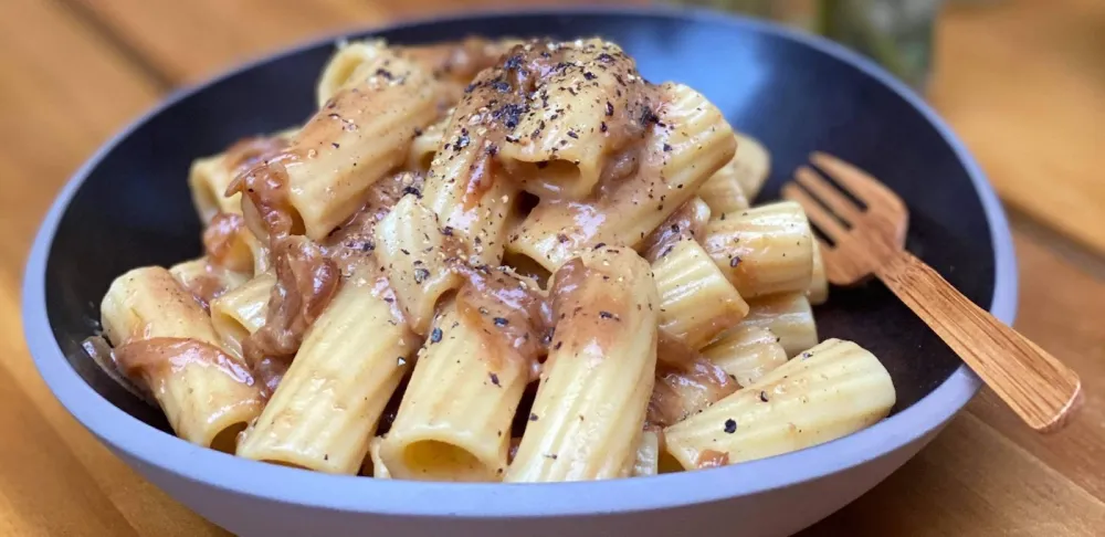 Caramelized Onion and Miso Cream Pasta