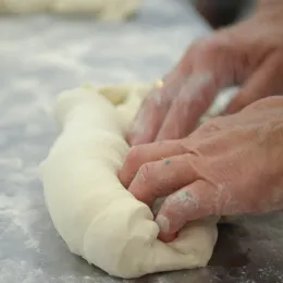 kneading dough for bread