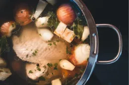 Pot of stock.