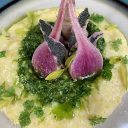 Radish polenta