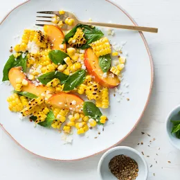 corn and peach dish