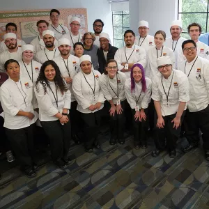 Students pose with Chef Susan Feniger at ICE LA