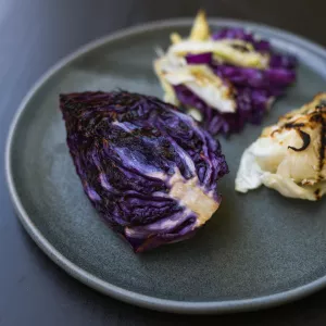 infra red cooking charred cabbage