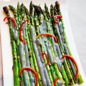 grilled asparagus from chef simone tong of little tong noodle shop