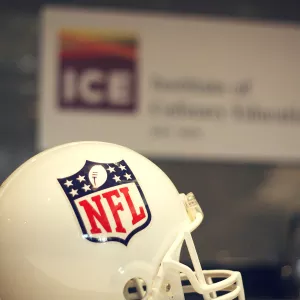 NFL helmet at the Institute of Culinary education
